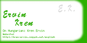 ervin kren business card